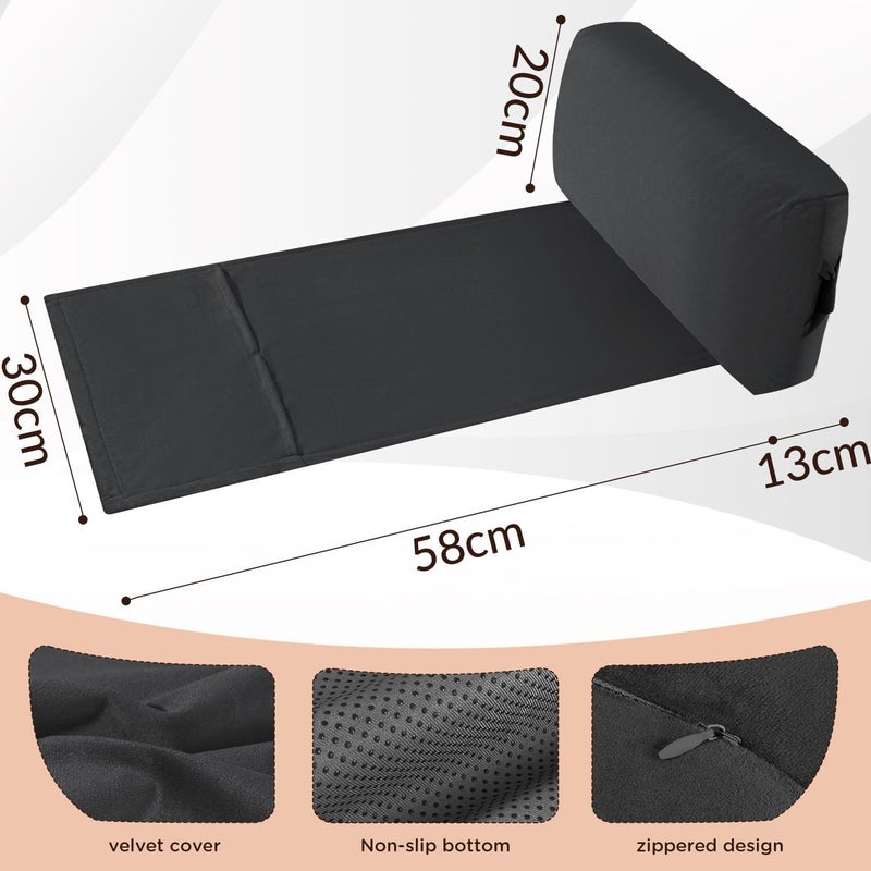 SofGlowly Head Recliner Pillow Adjustable Shredded Memory Foam Headrest Pillow for Recliners,Non-Slip Velvet Cushion for Pain Relief Neck Support Pillow for Travel Home Recliner Sofa Armchair (Black) - Image 4